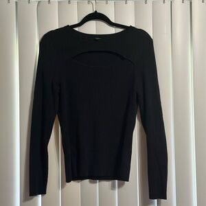 INC International Concepts Black Crew Neck Sweater